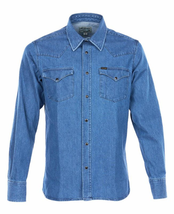 Pike Brothers - Shirt '1952 Rider Shirt Denim Faded'