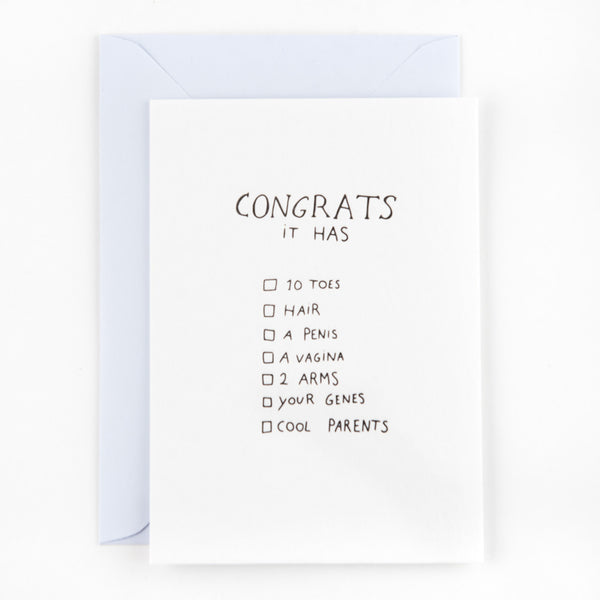 Studio Flash - Postcard 'Congrats it has...'