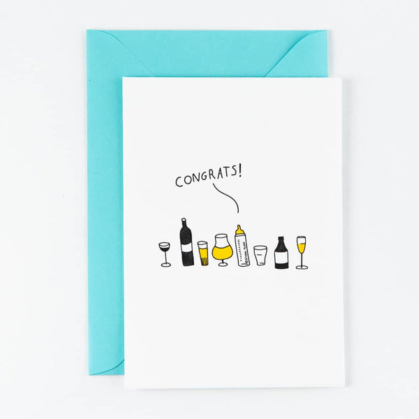 Studio Flash - Postcard 'Congrats - baby bottle'