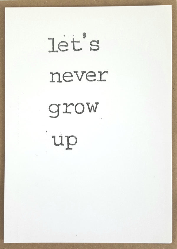 By Mar - Postcard 'Let's never grow up'