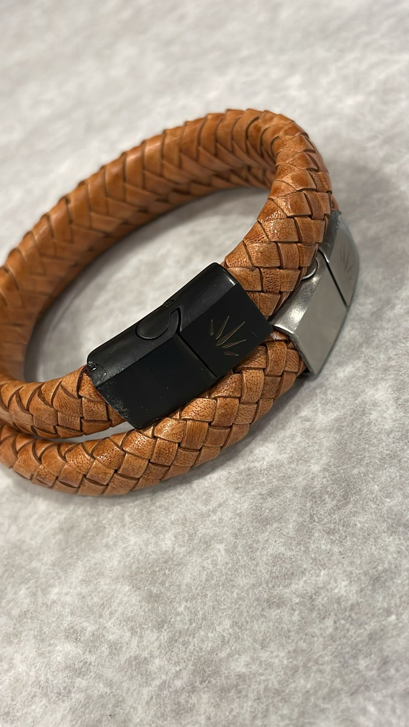 Loostermans - Armbanden 'gewoven cognac'