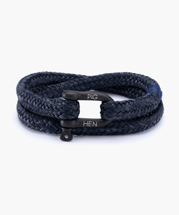 Pig &amp; Hen - Bracelet 'Salty Steve' - Navy - Slate Gray &amp; Black