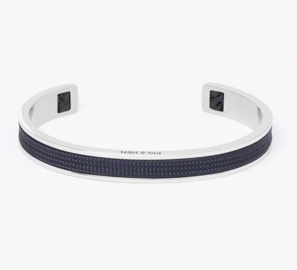 Pig&amp;Hen - Bracelet 'Navarch 9mm' - Navy &amp; Silver