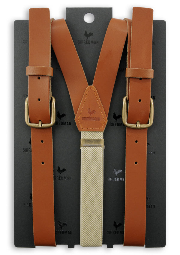 Sir Redman - Luxury Braces - Cognac Leather