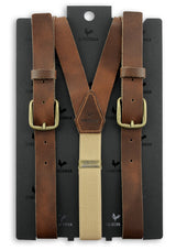 Sir Redman - Luxury Braces - Brown Leather