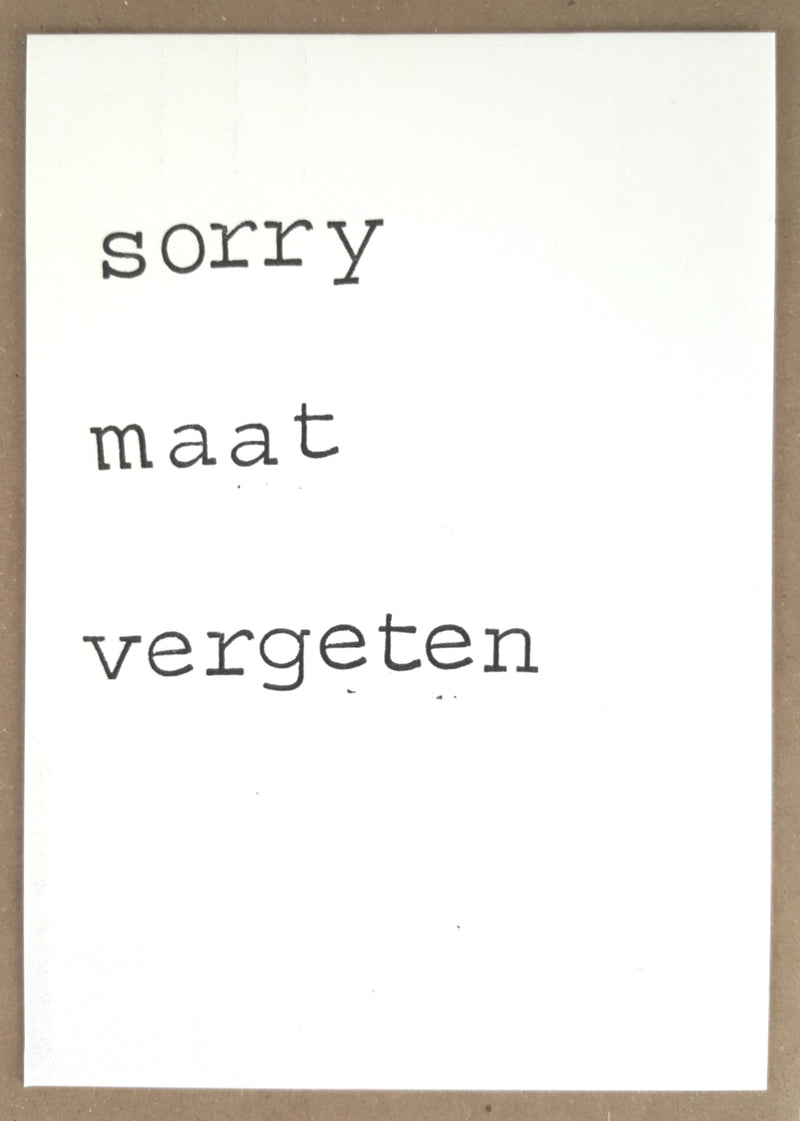 By Mar - Postcard 'Sorry mate, forgot'