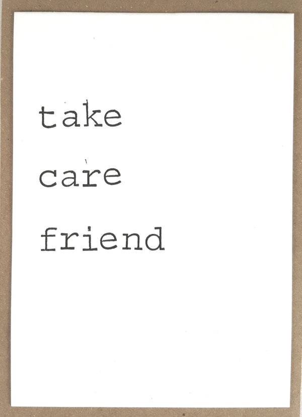 By Mar - Postcard 'Take care friend'