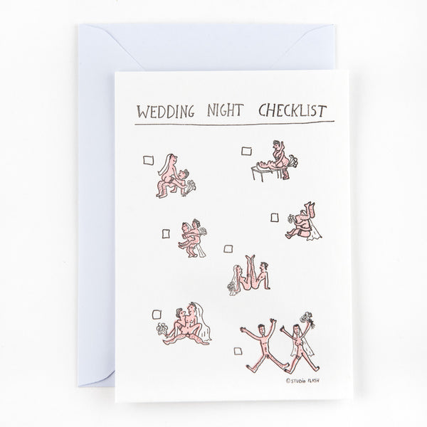 Studio Flash - Postcards 'WeddingNightChecklist'